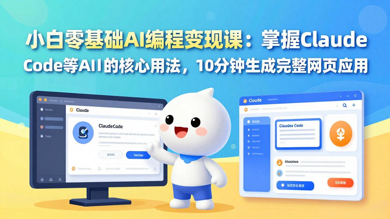 小白零基础AI编程变现课：掌握Claude Code等AI工具的核心用法，10分钟生成完整网页应用-资源宝库