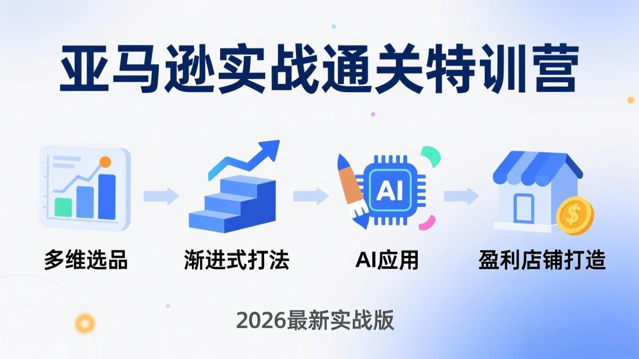 亚马逊实战通关特训营：2026年3月更新，多维选品+渐进式打法+AI应用，从0到1打造盈利店铺-资源宝库