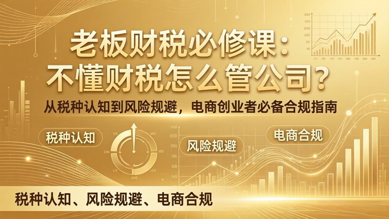老板财税必修课：不懂财税怎么管公司？从税种认知到风险规避，电商创业者必备合规指南-资源宝库