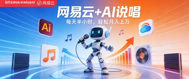 网易云+AI说唱，每天半小时，AI内容创作+流量变现，轻松月入1W-资源宝库