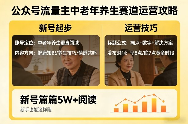 公众号流量主中老年养生赛道，新号篇篇5W+阅读，新手也能这样跑-资源宝库