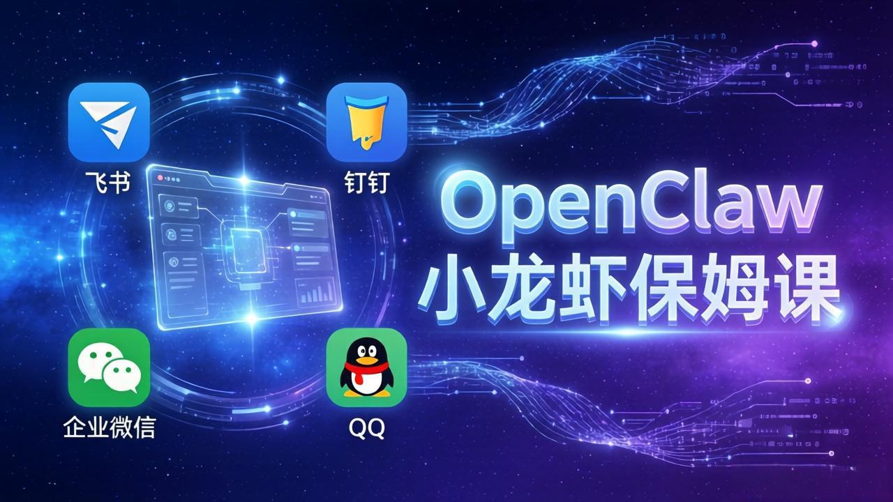 OpenClaw小龙虾保姆课： Windows/macOS/Linux/Docker全系统安装，飞书+钉钉+企业微信+QQ 全接入-资源宝库