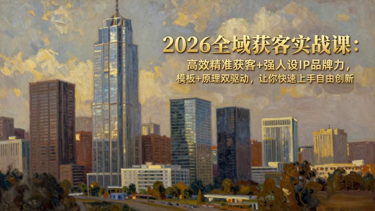 2026全域获客实战课：高效精准获客+强人设IP品牌力，模板+原理双驱动，让你快速上手自由创新-资源宝库