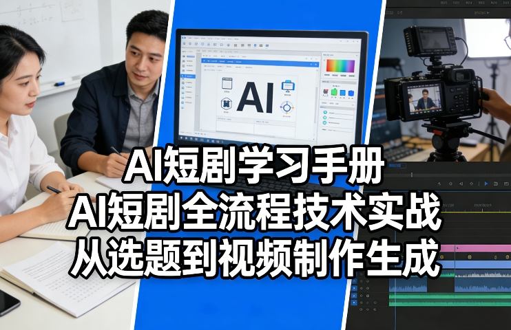 AI短剧学习手册,AI短剧全流程技术实战,从选题到视频制作生成-资源宝库