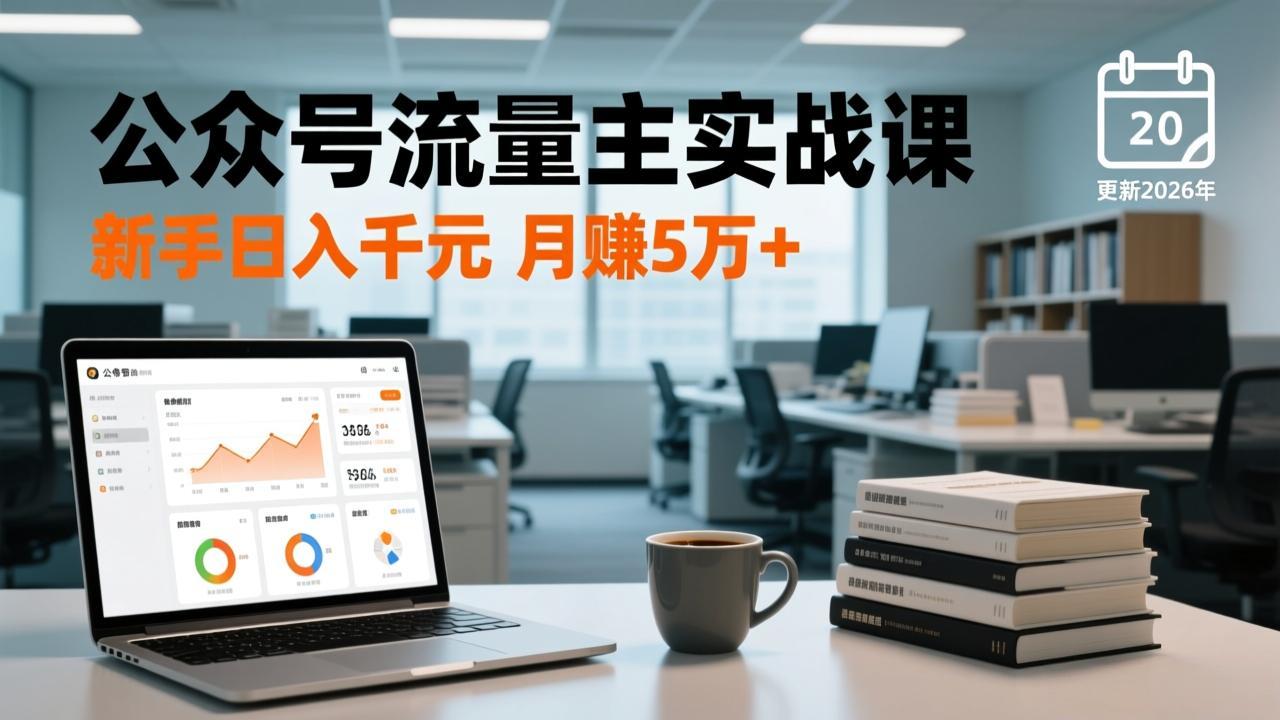 公众号流量主实战课-更新26年3月，爆文写作、流量池运营、多平台分发，新手日入千元月赚5w+-资源宝库