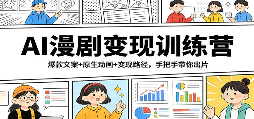 AI漫剧变现训练营：爆款文案+原生动画+变现路径，手把手带你出片-资源宝库