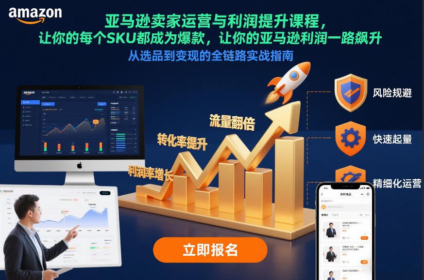 亚马逊卖家运营与利润提升课程，让你的每个SKU都成为爆款，让你的亚马逊利润一路飙升(更新26年3月)-资源宝库