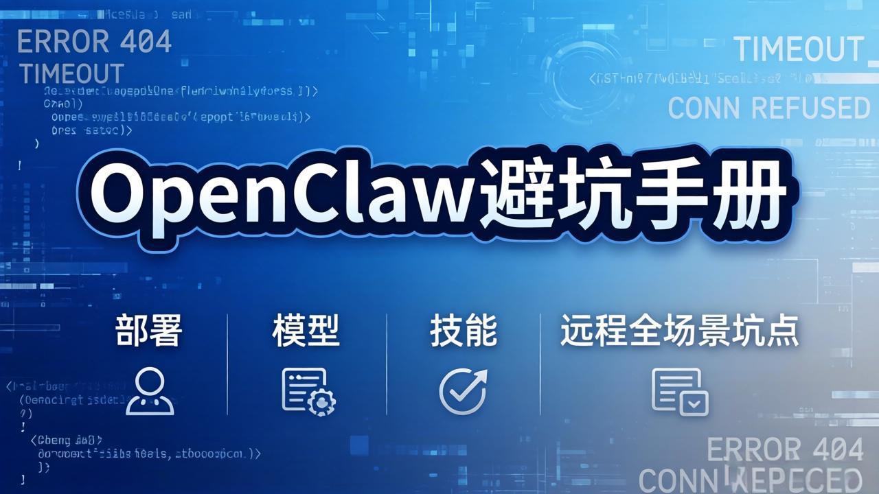 OpenClaw避坑手册：部署+模型+技能+远程全场景坑点，一次性给你说全，少走弯路-资源宝库