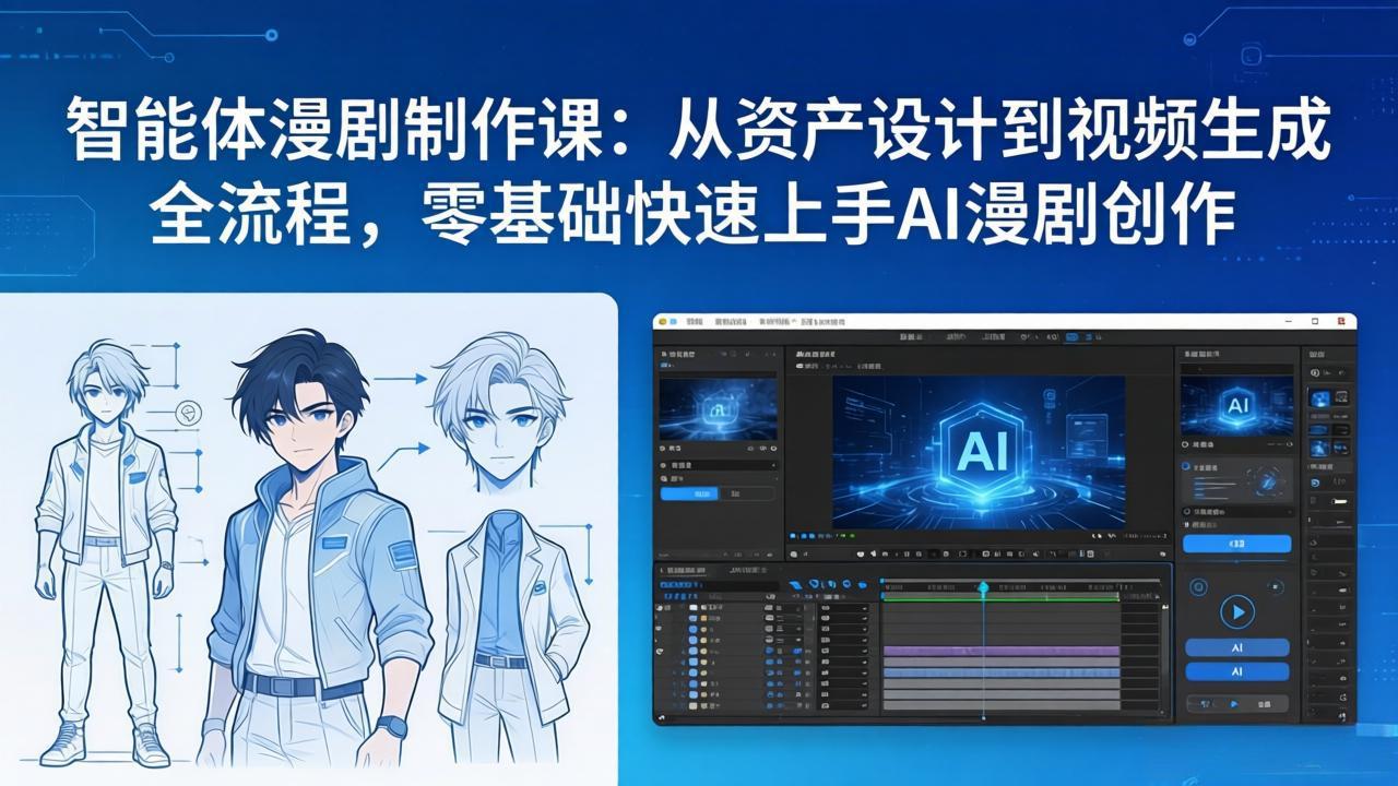 智能体漫剧制作课：从资产设计到视频生成全流程，零基础快速上手AI漫剧创作-资源宝库