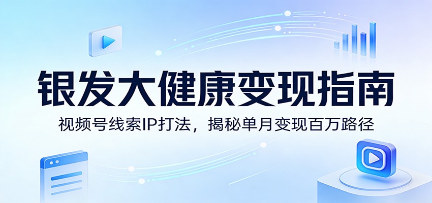 银发大健康变现指南：视频号线索IP打法，揭秘单月变现百万路径-资源宝库