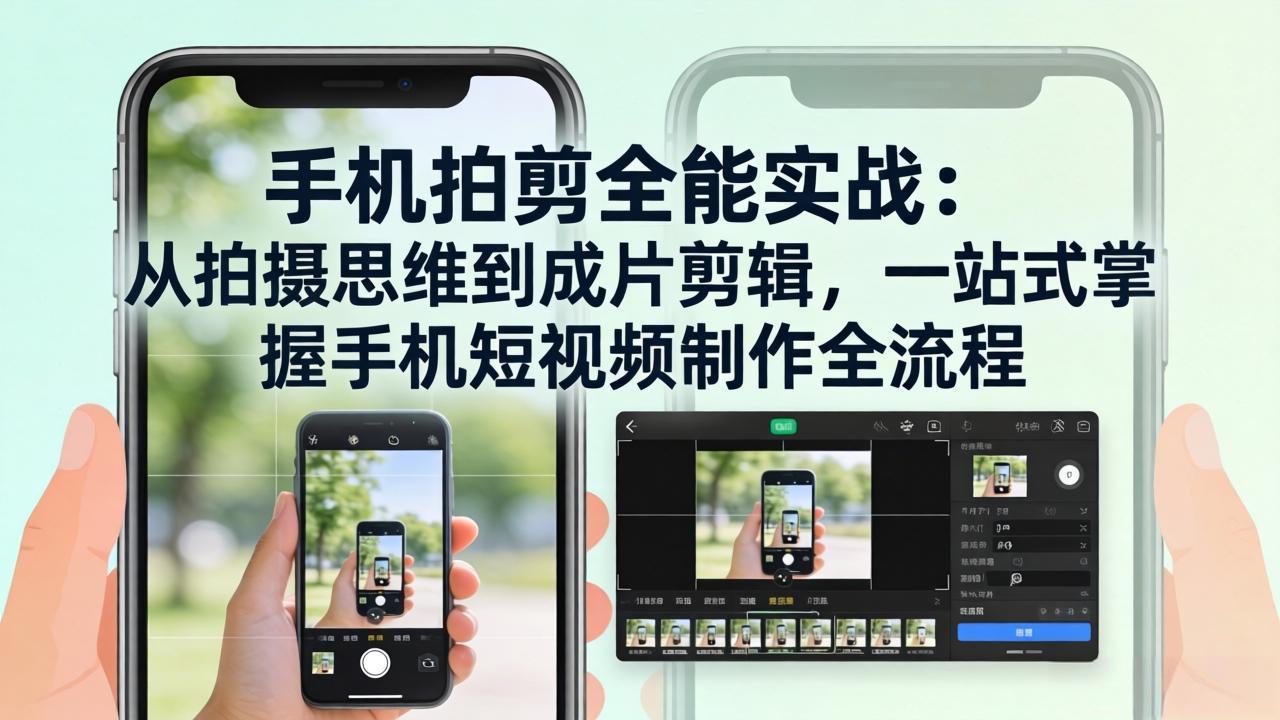 手机拍剪全能实战:从拍摄思维到成片剪辑,一站式掌握手机短视频制作全流程-资源宝库