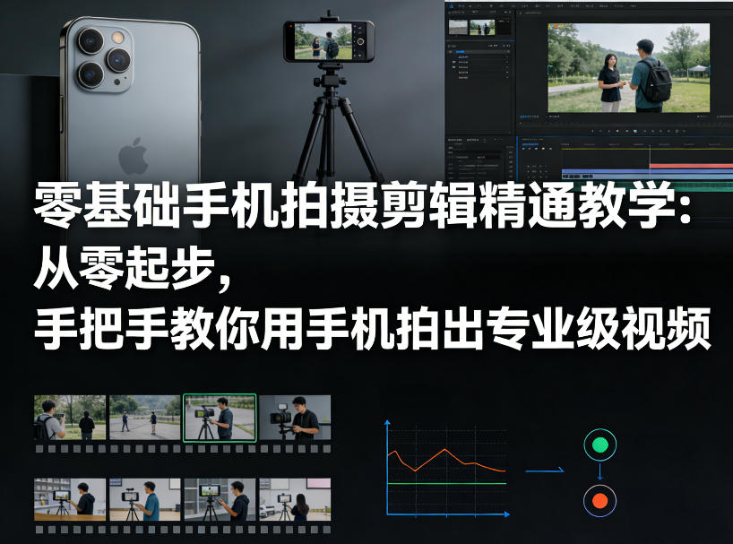 零基础手机拍摄剪辑精通教学:从零起步,手把手教你用手机拍出专业级视频-资源宝库