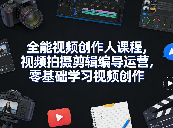 全能视频创作人课程,视频拍摄剪辑编导运营,零基础学习视频创作(更新2026年3月)-资源宝库