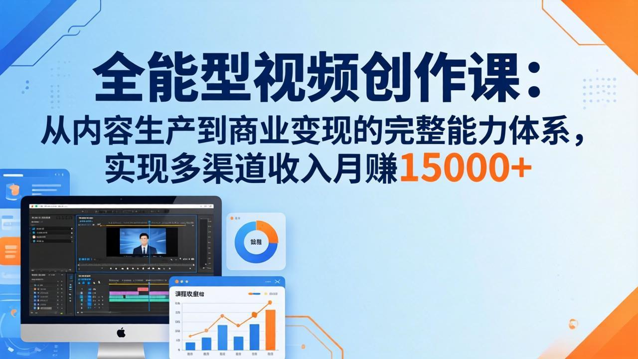 全能型视频创作课-26年3月更新：从内容生产到商业变现的完整能力体系，多渠道收入月赚15000+-资源宝库
