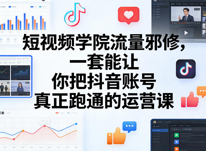 短视频学院流量邪修，一套能让你把抖音账号真正跑通的运营课-资源宝库