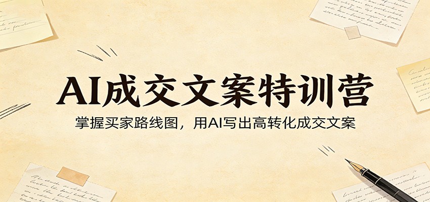 AI成交文案特训营:掌握买家路线图,用AI写出高转化成交文案-资源宝库