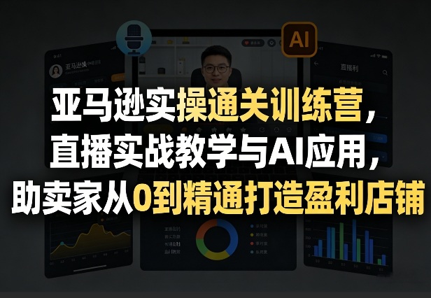 亚马逊实操通关训练营,直播实战教学与AI应用,助卖家从0到精通打造盈利店铺(更新3月23日)-资源宝库