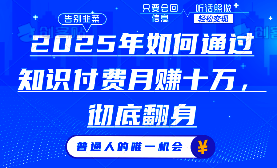 2025年如何通过知识付费月入十万，年入百万。。-资源宝库
