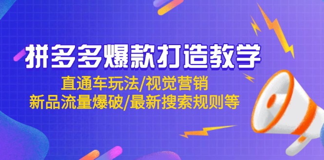 拼多多爆款打造教学：直通车玩法/视觉营销/新品流量爆破/最新搜索规则等-资源宝库