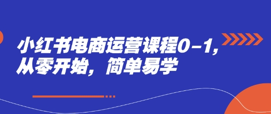 小红书电商运营课程0-1，从零开始，简单易学-资源宝库