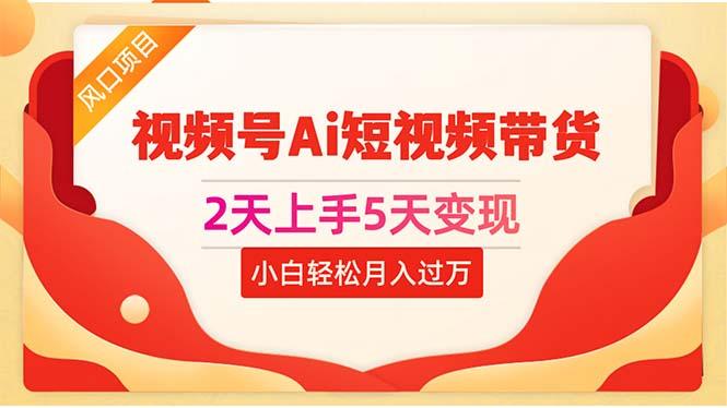 2天上手5天变现视频号Ai短视频带货0粉丝0基础小白轻松月入过万-资源宝库