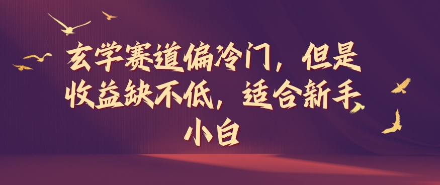 玄学赛道偏冷门，但是收益缺不低，适合新手小白【揭秘】-资源宝库
