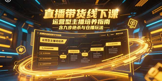 直播带货线下课,运营型主播培养指南,含九步绝杀与仓播玩法-资源宝库