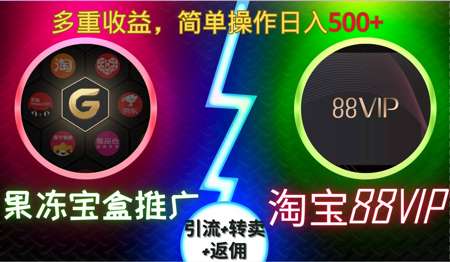 果冻宝盒推广88VIP,引流+转卖+返佣,多重收益,简单操作日入5张【揭秘】