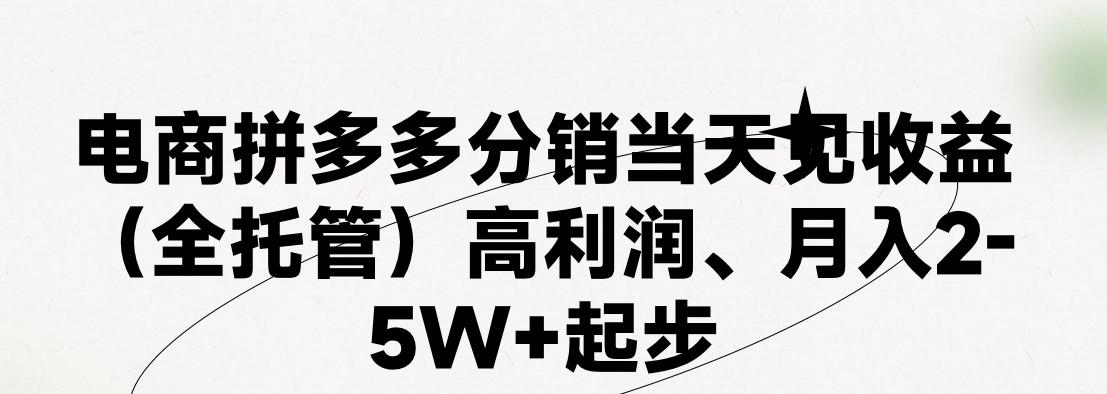 最新拼多多模式日入4K+两天销量过百单，无学费、 老运营代操作、小白福利，了解不吃亏-资源宝库