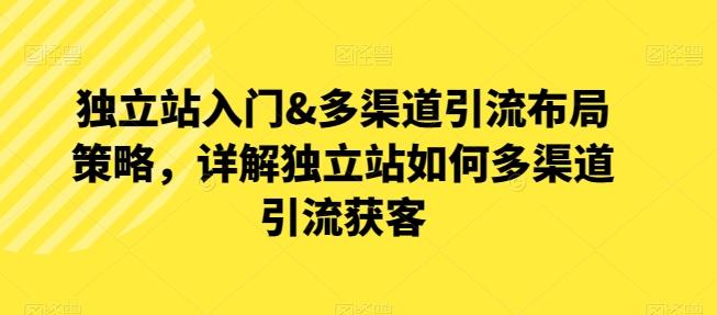 独立站入门&多渠道引流布局策略，详解独立站如何多渠道引流获客-资源宝库