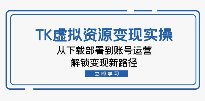TK虚拟资料变现实操：从下载部署到账号运营，解锁变现新路径-资源宝库