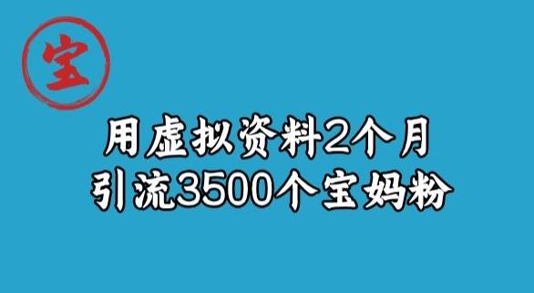 宝哥虚拟资料项目，2个月引流3500个宝妈粉-资源宝库