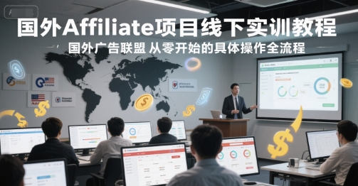 国外Affiliate项目线下实训教程，国外广告联盟从零开始的具体操作全流程-资源宝库