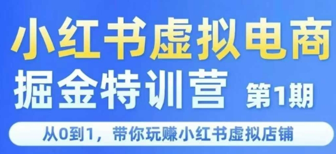 小红书虚拟电商掘金特训营第1期,从0到1,带你玩转小红书虚拟店铺-资源宝库