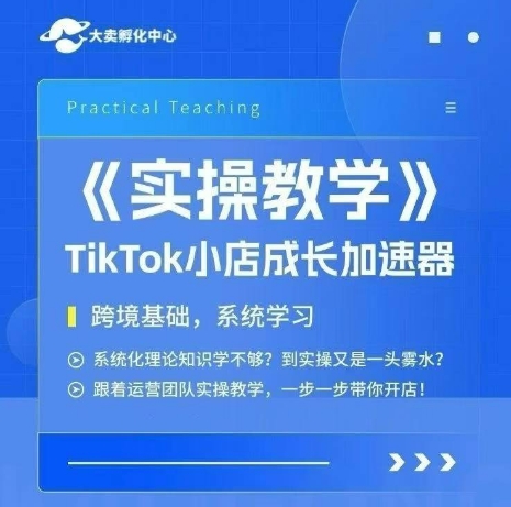 大卖家孵化中心TikTok实操课,TikTok小店成长加速器,跨境基础系统学习,一步一步带你开店-资源宝库