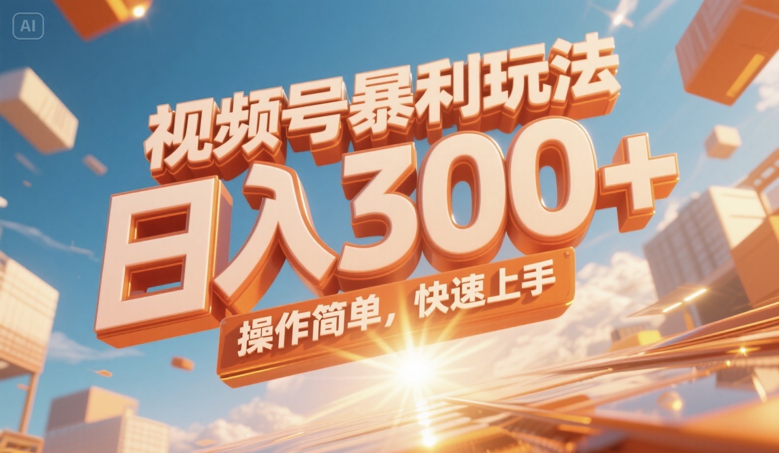 视频号暴利玩法，日入300+，操作简单，快速上手。-资源宝库