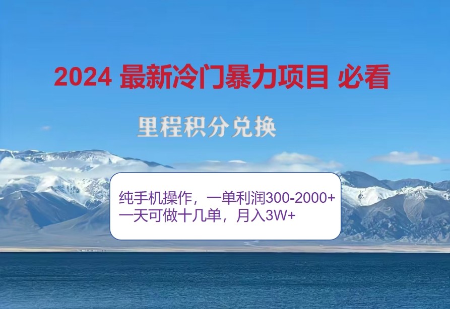 2024惊爆冷门暴利，里程积分最新玩法，高爆发期，一单300+—2000+-资源宝库