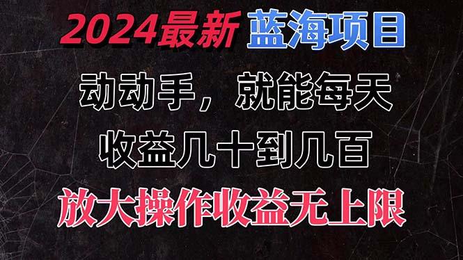有手就行的2024全新蓝海项目，每天1小时收益几十到几百，可放大操作收…-资源宝库