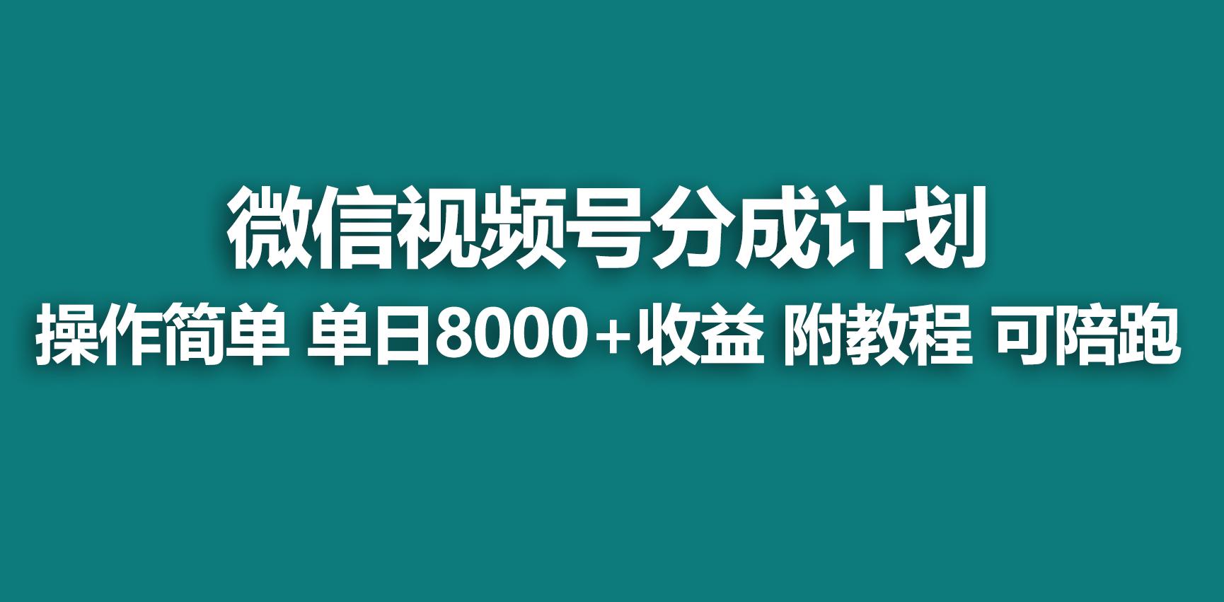 【蓝海项目】视频号分成计划，快速开通收益，单天爆单8000+，送玩法教程-资源宝库