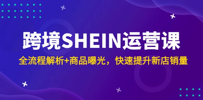 跨境SHEIN运营课，全流程解析+商品曝光，快速提升新店销量-资源宝库