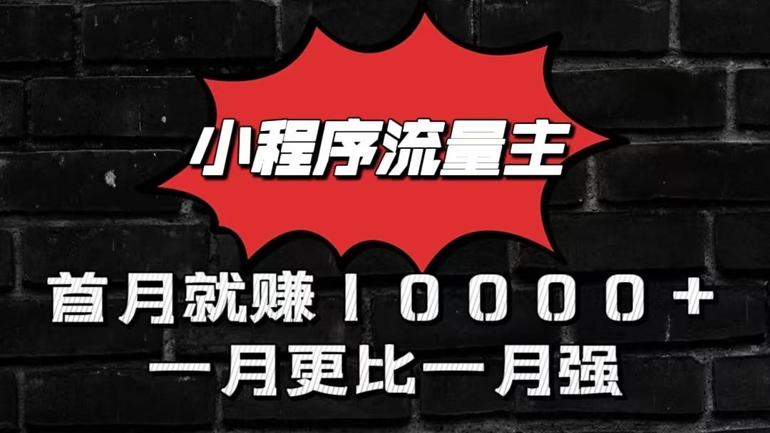 小程序流量主首月就赚10000+，一月更比一月强！小本创业首选-资源宝库