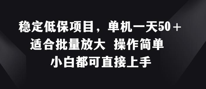 稳定低保项目，单机一天50+适合批量放大 操作简单 小白都可直接上手【揭秘】-资源宝库