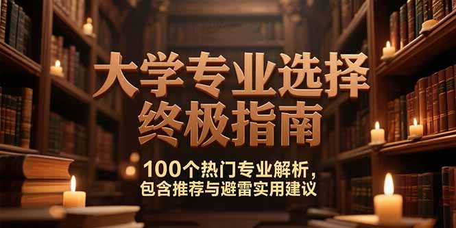 付费文：大学专业选择终极指南,100个热门专业解析,包含推荐与避雷实用建议-资源宝库