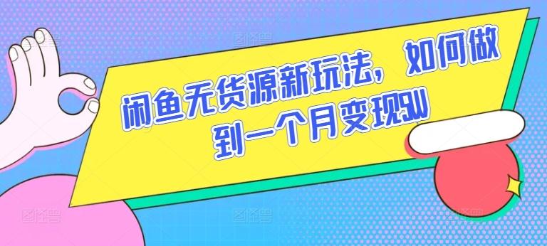 闲鱼无货源新玩法，如何做到一个月变现5W【揭秘】-资源宝库