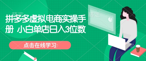 拼多多虚拟电商实操手册 小白单店日入3位数-资源宝库