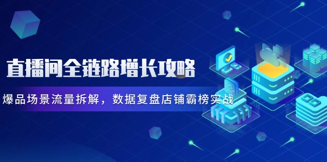 直播间全链路增长攻略，爆品场景流量拆解，数据复盘店铺霸榜实战-资源宝库
