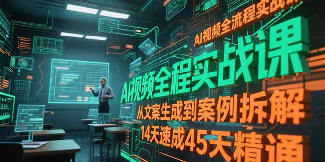 AI视频全流程实战课，从文案生成到案例拆解，14天速成45天精通-资源宝库