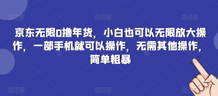 京东无限0撸年货，小白也可以无限放大操作，一部手机就可以操作，无需其他操作，简单粗暴-资源宝库