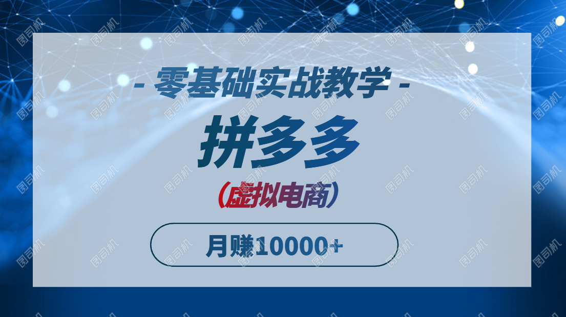 拼多多虚拟电商,零基础实战教学,快速打爆商品,新手也能月入10000+-资源宝库