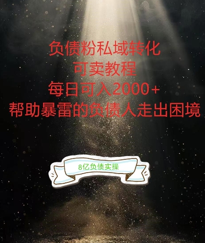 负债粉掘金计划，帮助负债者解决问题，债务规划，债务重组，最好的变现方式【揭秘】-资源宝库